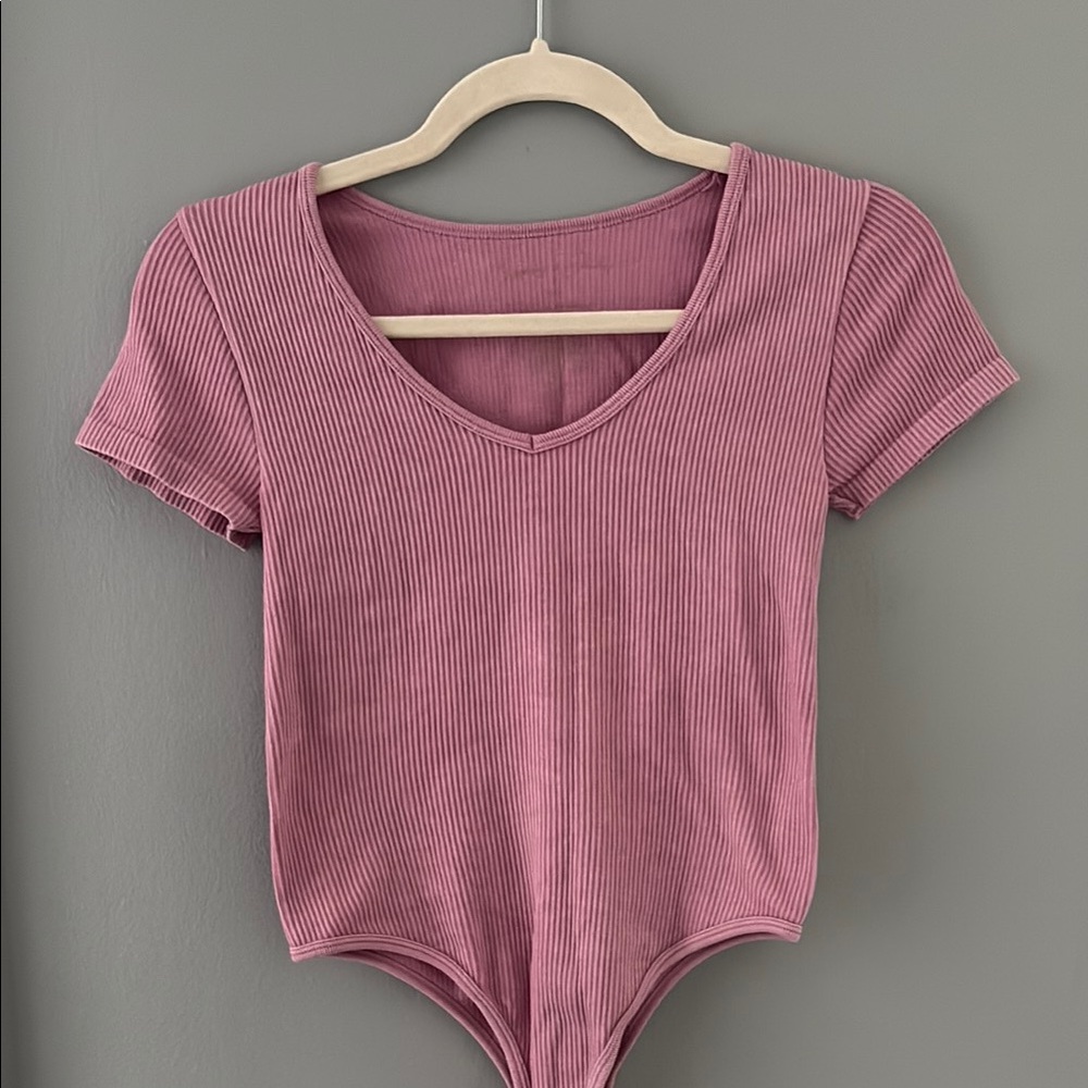 (3 for 15) Ribbed Mauve Short Sleeve bodysuit